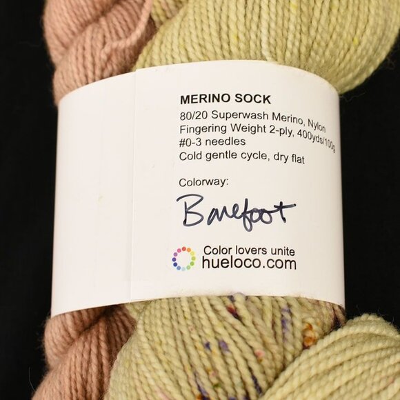 Hue Loco Merino Sock Yarn Set Fingering Weight SW Merino/Nylon Barefoot Colorway - Picture 3 of 3